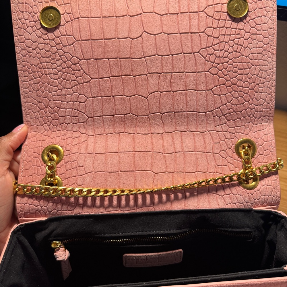 Brandon Blackwood Pink Croc-suede Bag - Picture 7 of 11